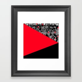 Pattern Abstrait Triangles Rouge/Noir Framed Art Print