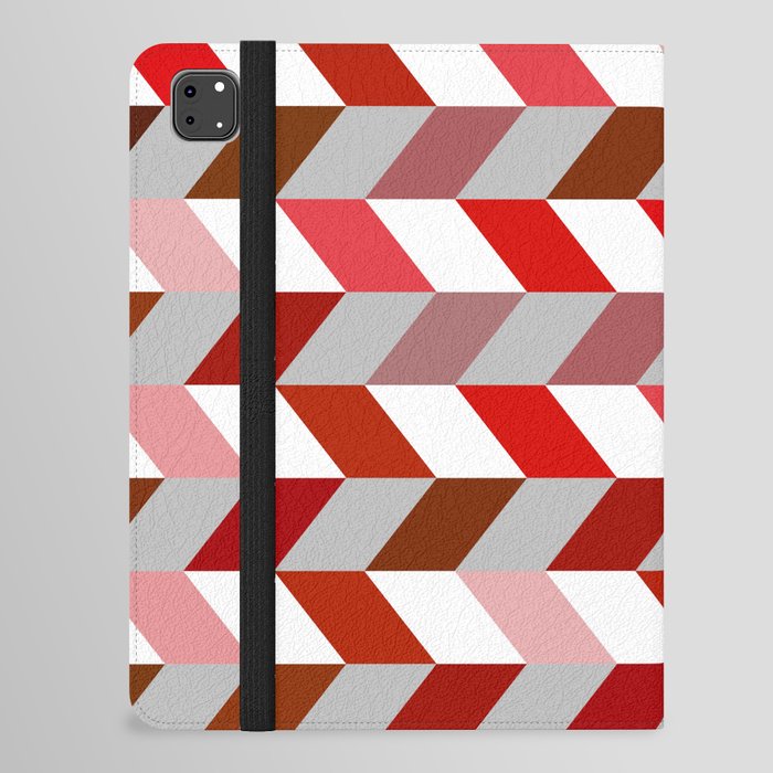 Abstract Dark Red Light Red and White Zig Zag Background. iPad Folio Case