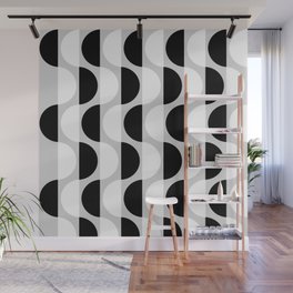 Abstraction_NEW_OCEAN_WAVE_GREY_BLACK_WHITE_PATTERN_POP_ART_0311B Wall Mural