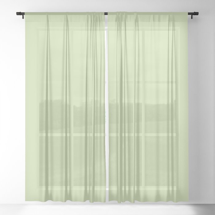 Light Green Solid Color Pantone Butterfly 12-0322 TCX Shades of Green Hues Sheer Curtain