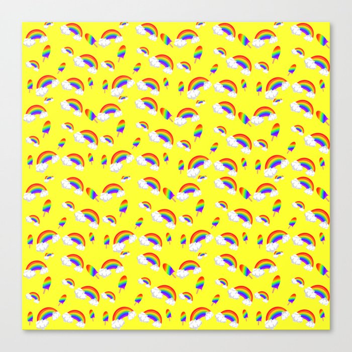 Pride Seamless pattern, rainbows and popsicles Canvas Print
