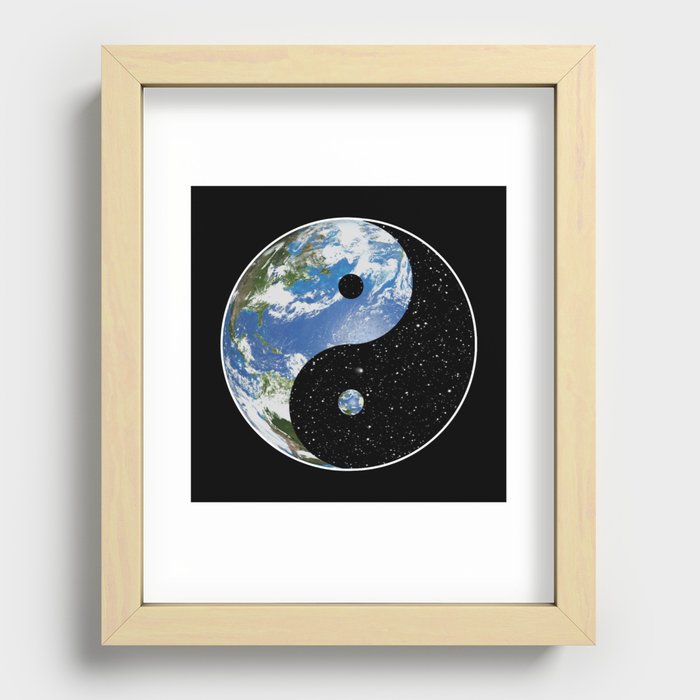 Earth / Space Yin Yang Recessed Framed Print