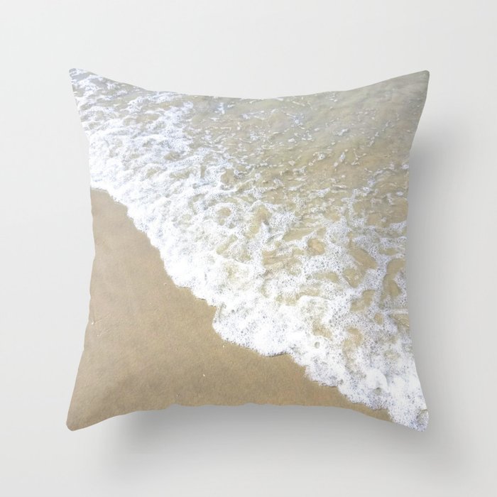 Ocean Wave On Shoreline Throw Pillow