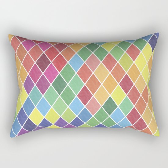 Watercolor Geometric Pattern II Rectangular Pillow