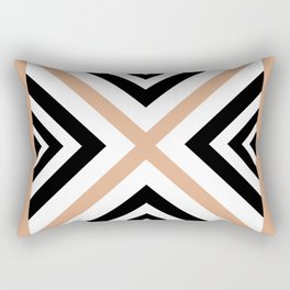 Peach Black and White Rectangular Pillow