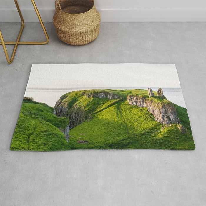 Great Britain Photography - Beautiful Green Landscape By The Sea Rug