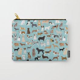 Dogs pattern print must have gifts for dog person mint dog breeds Carry-All Pouch
