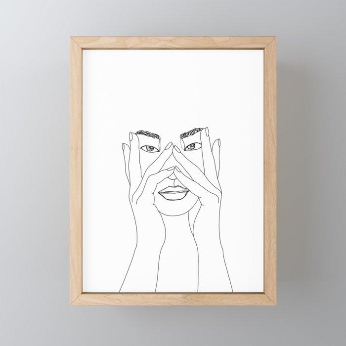 Face illustration artwork - Scarlett Framed Mini Art Print