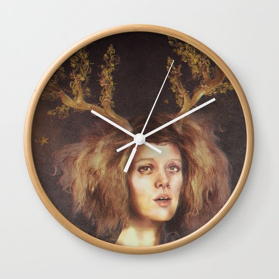 The Golden Antlers Wall Clock