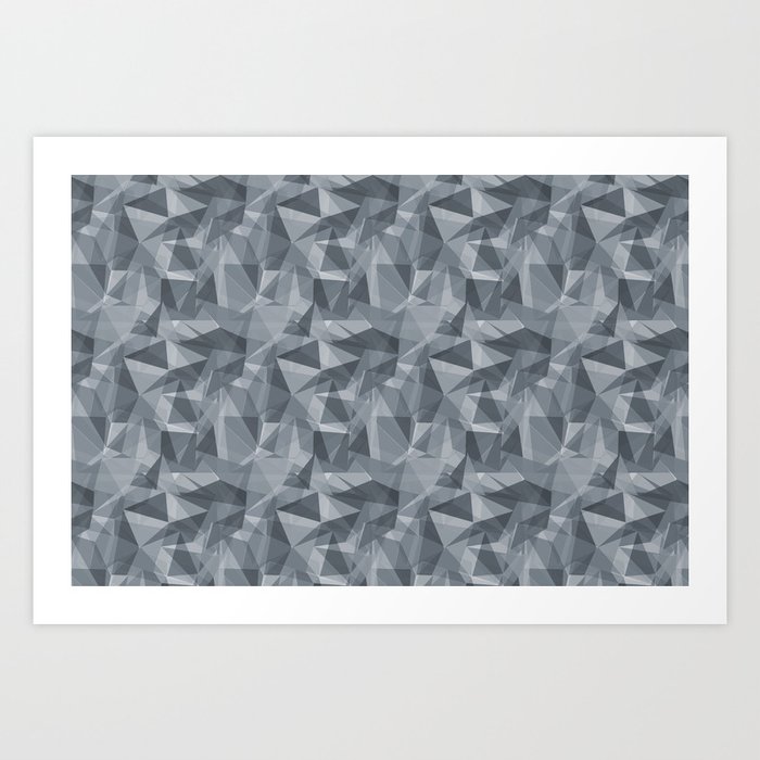 Abstract Geometrical Triangle Patterns 3 Benjamin Moore 2019 Trending Color Black Pepper Gray 2130-4 Art Print