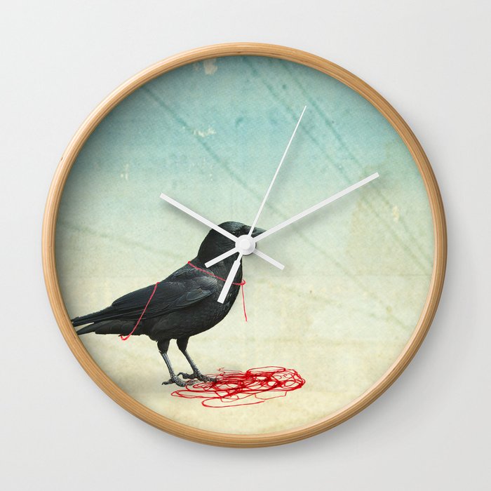 freedom  _ black crow Wall Clock