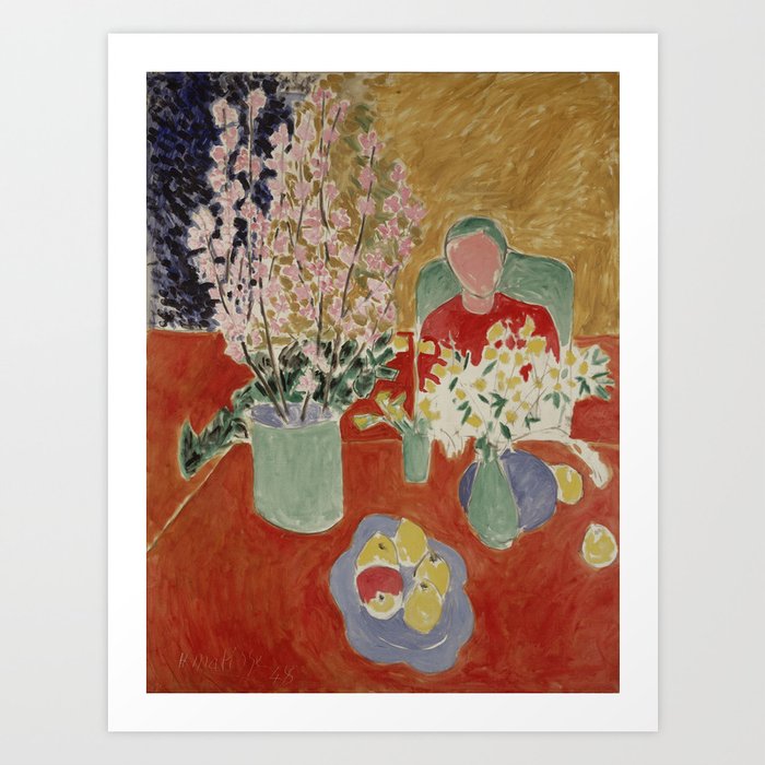 Plum Blossoms, Ochre Background by Henri Matisse Art Print