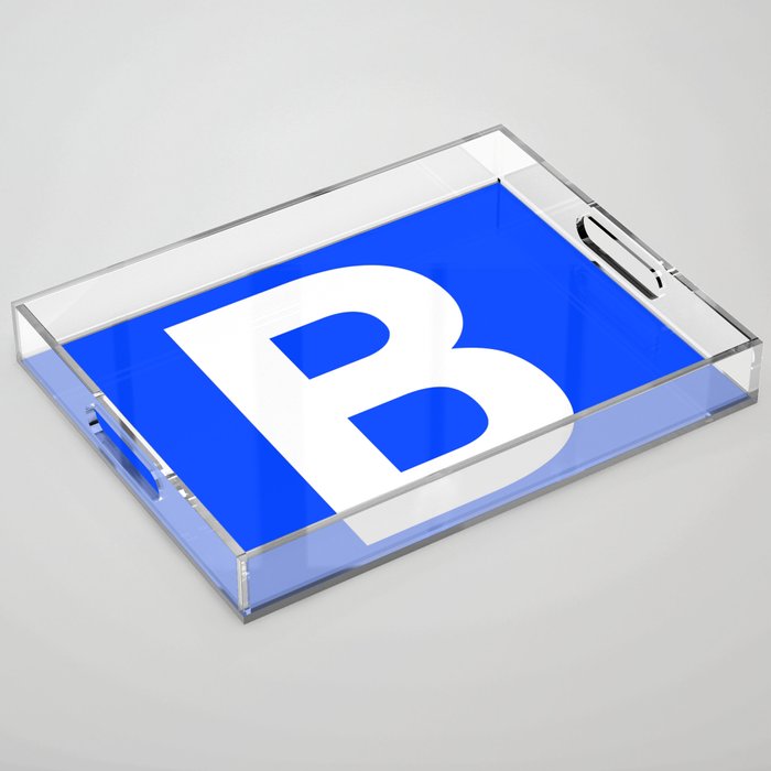 Letter B (White & Blue) Acrylic Tray