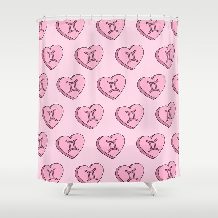 Gemini Candy Hearts Shower Curtain