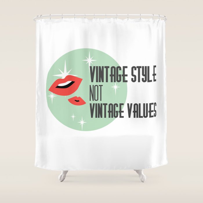 Vintage Style Not Values Midcentury Retro Pin Up Shower Curtain By Vintage Style Not Values Midcentury Retro Pin Up Shower Curtain