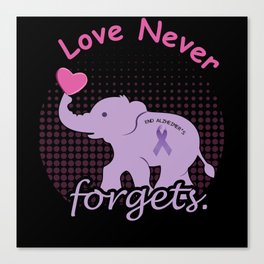 Elephant Love End Alzheimer Alzheimer's Awareness Canvas Print