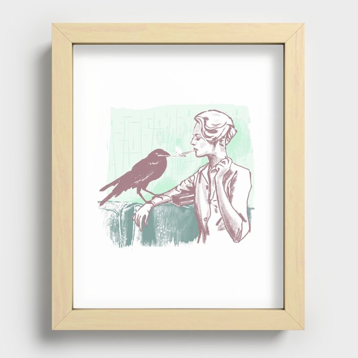 Cigarette Bird Recessed Framed Print