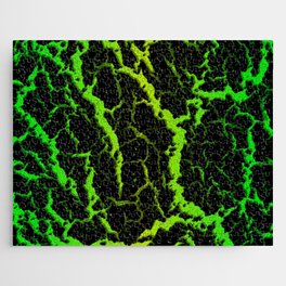 Cracked Space Lava - Green/Lime Jigsaw Puzzle