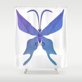 Wireframe Butterfly Shower Curtain