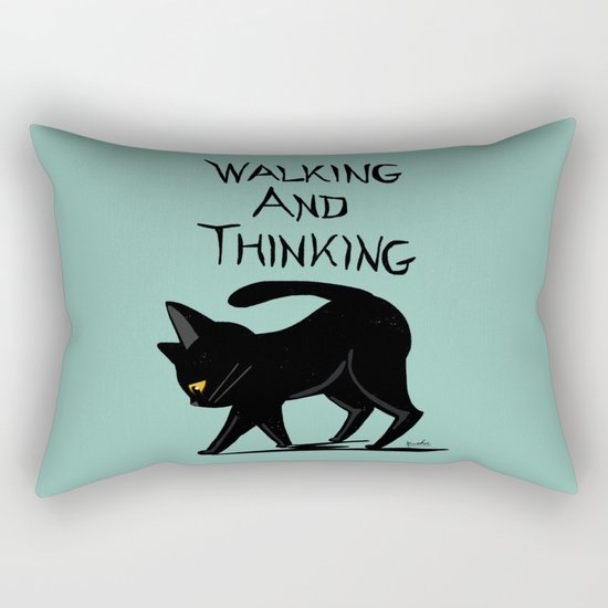 Walking and thinking Rectangular Pillow