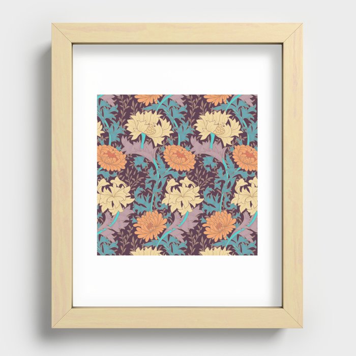 Art Nouveau Morris Flowers Pattern Recessed Framed Print