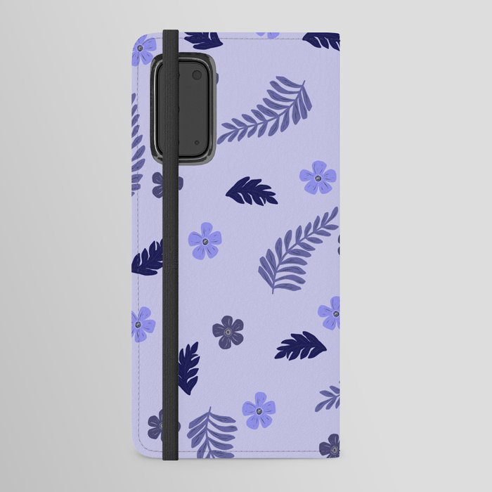 Very peri Blue Flower pattern Design Android Wallet Case