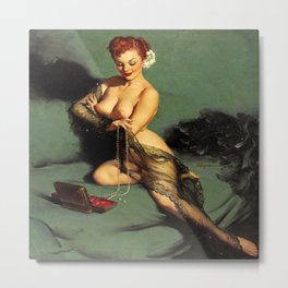 Fascination Gil Elvgren Pin Up Girl Metal Print | Sassy, Lesbiangifts, Sexy, Woman, Classic, Gilelvgren, Vintage, Sophisticated, Sensual, Painting 