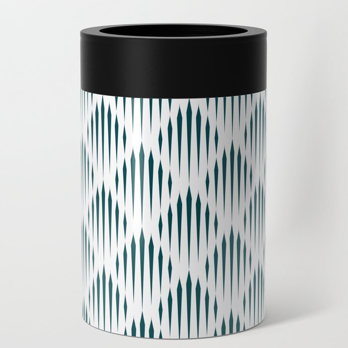 Teal Blue Abstract Pattern Can Cooler
