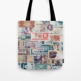 Banknote Pattern Money From World Cuba Sweden Italy Australia Quatar Russia Mozambico And More Edit View Tote Bag