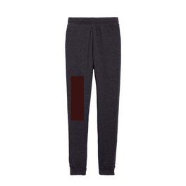 Dark Sienna Red Brown Solid Color Popular Hues Patternless Shades of Black Collection Hex #3c1414 Kids Joggers