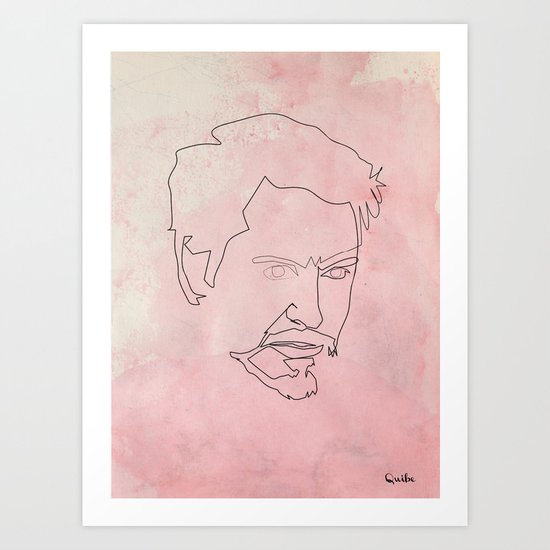 One line Tony Stark Art Print