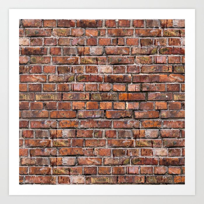 ydre newness chance Brick Wall Art Print by Patterns and Textures | Society6