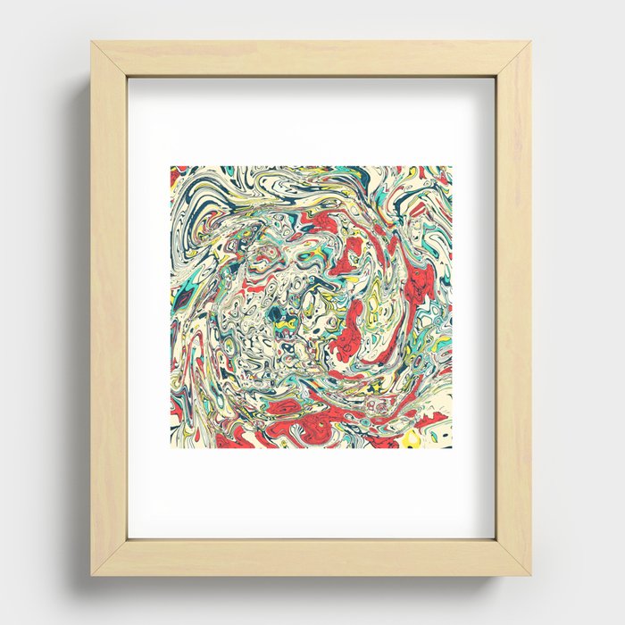 Abstract Marble Painting Recessed Framed Print