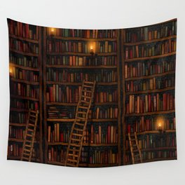 Night library Wall Tapestry