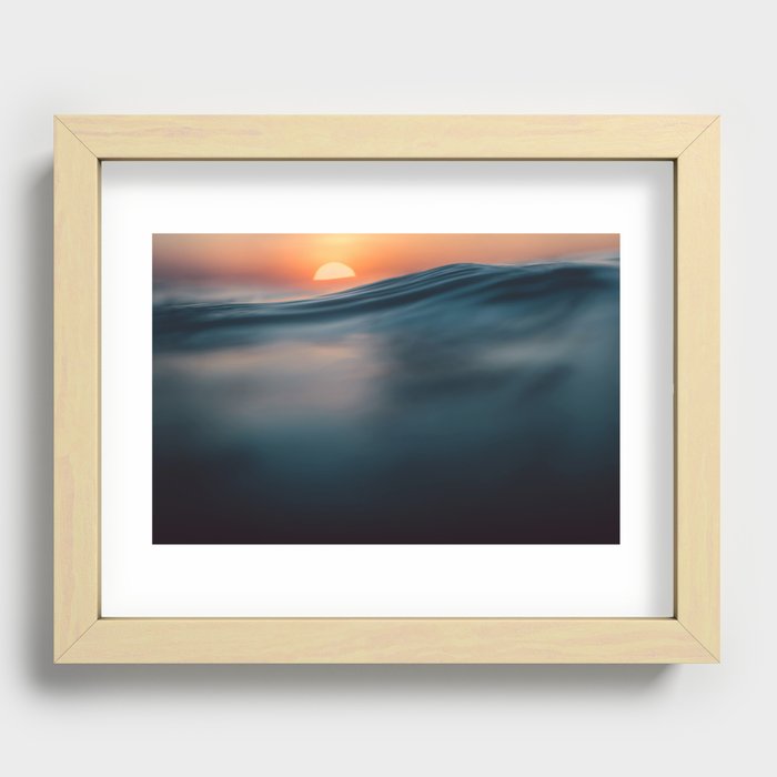 Mexico Surf Sunset Recessed Framed Print