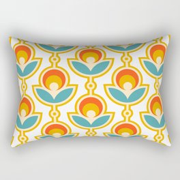 70s Floral Retro Print Rectangular Pillow