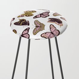 Texas Butterflies – Blush and Gold Pattern Counter Stool