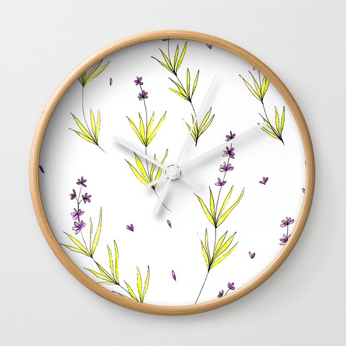 Lavender Sprigs Wall Clock