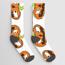 Halloween Pumpkin Background 06 Socks