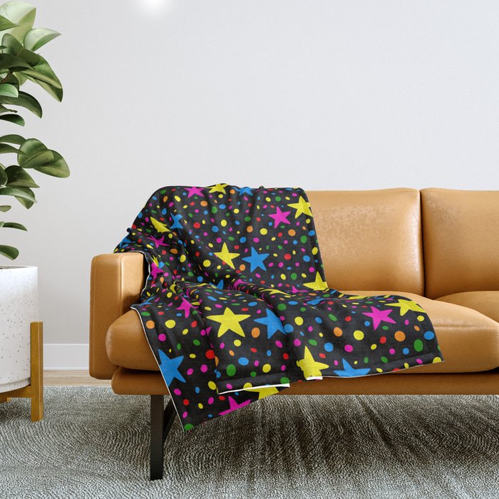 Colorful Stars Throw Blanket