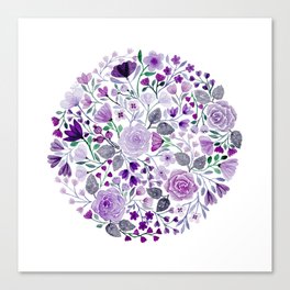 Dark purple flower circle Canvas Print