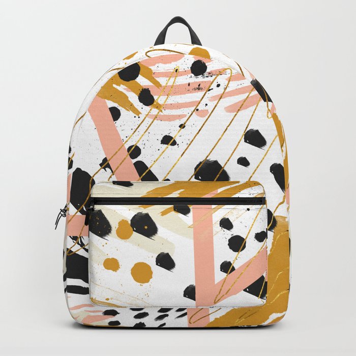 Strokes of abstract geometric shapes Backpack
