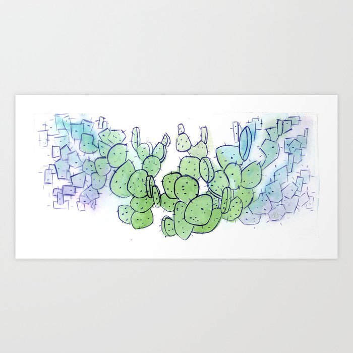 Geometric Cacti  Art Print