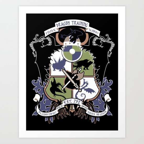 Dragon Training Crest - How to Train Your Dragon Art Print