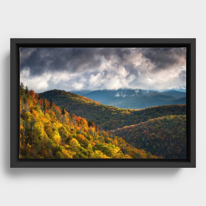 Blue Ridge Parkway North Carolina Mountains Autumn Landscape Photography Asheville NC Framed Canvas