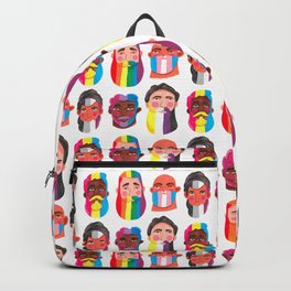 Gay pride rainbow gender flags beard men Backpack