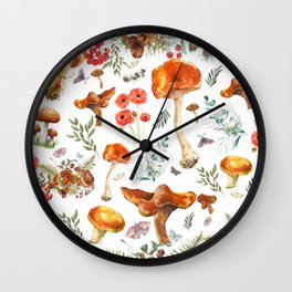 moths and mushrooms Wall Clock