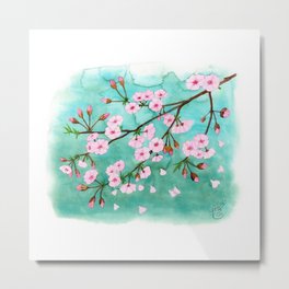 Cherry Blossom Hanami Metal Print