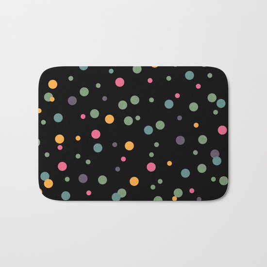 Happy Rounds on Black Bath Mat