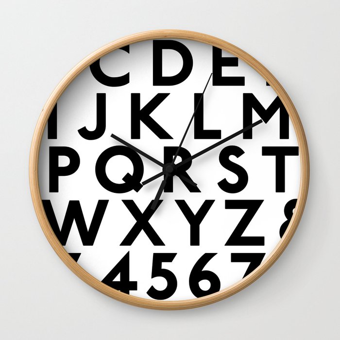 Complete Classic Type Alphabet 123 Wall Clock